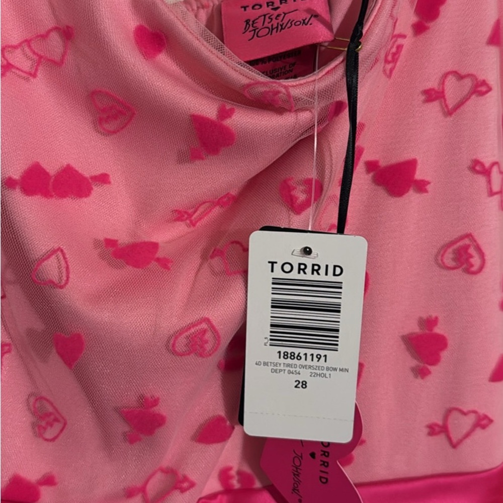 Torrid Pink Heart Patterned Top